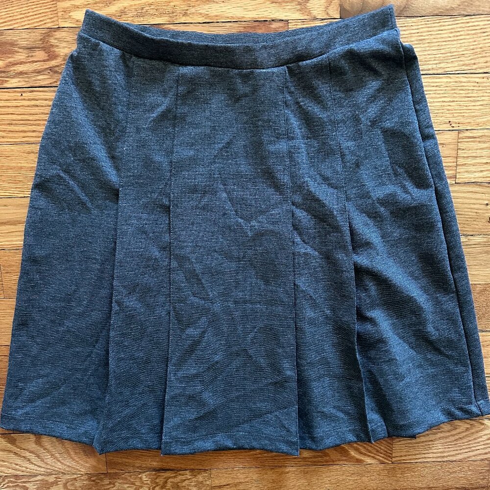 Lands’ End Girls' School Uniform Skirt - EUC, Grey, Size 14, Pull-On Style